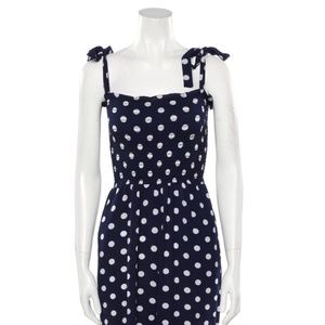 Waverly Grey blue polka dot wide leg jumpsuit size L (US 10)